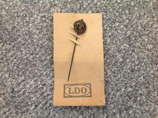Ww2 German SA Sportsbadge stickpin on Original Card Stock.