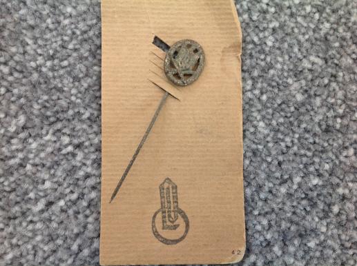 German ww2 General Assault Badge Stickpin on Original LDO card Stock.
