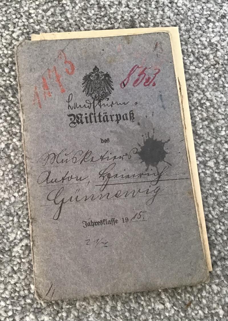 WW1 German Soldiers Military Pass