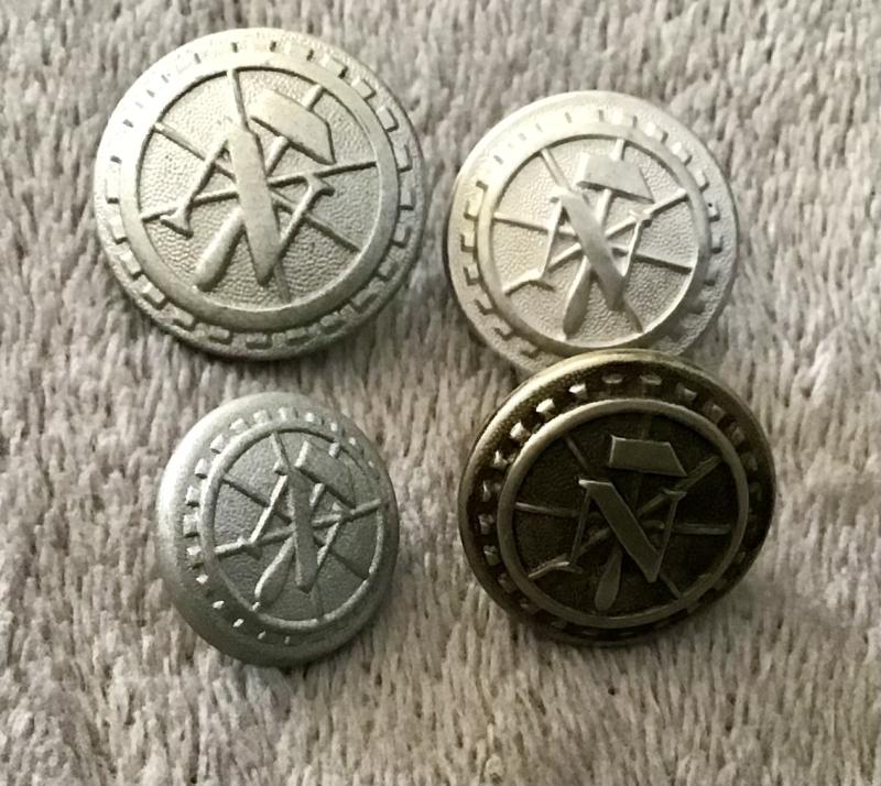 Third Reich Teno Uniform Buttons