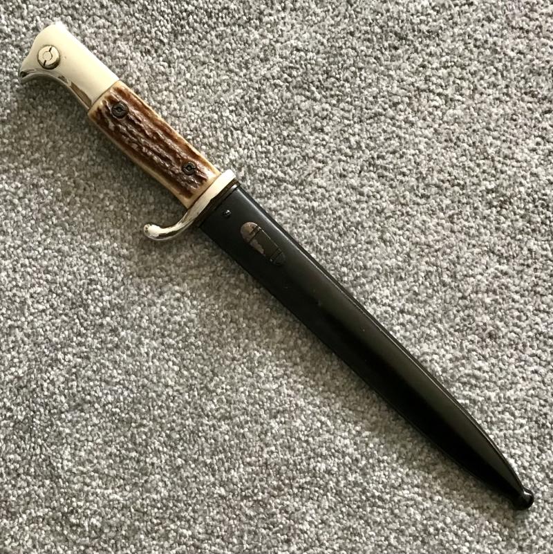 Third Reich Stag Gripped Double Etched Dress Bayonet