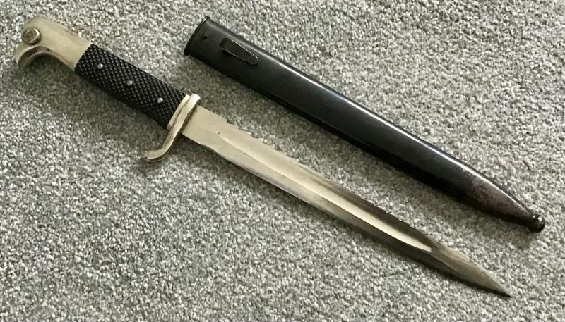 Third Reich Early Saw Back Dress Bayonet